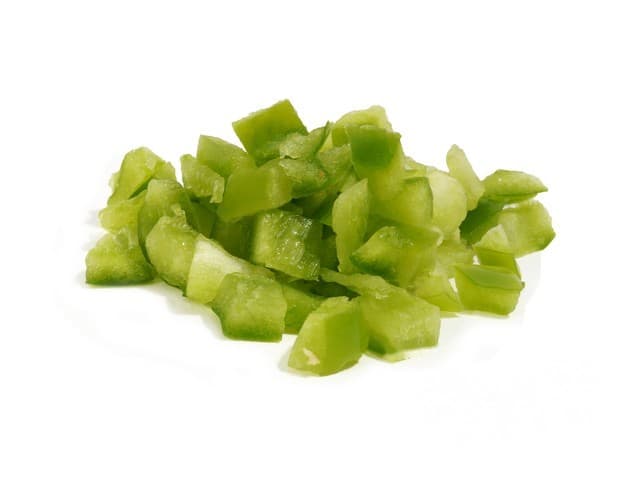 Paprika groen brunoise 10mm zak a 1kg