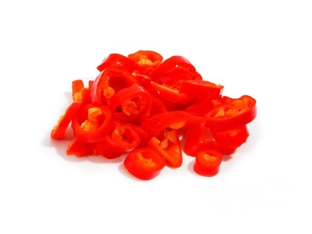 Pepers rood gesneden 2mm zak 1kg