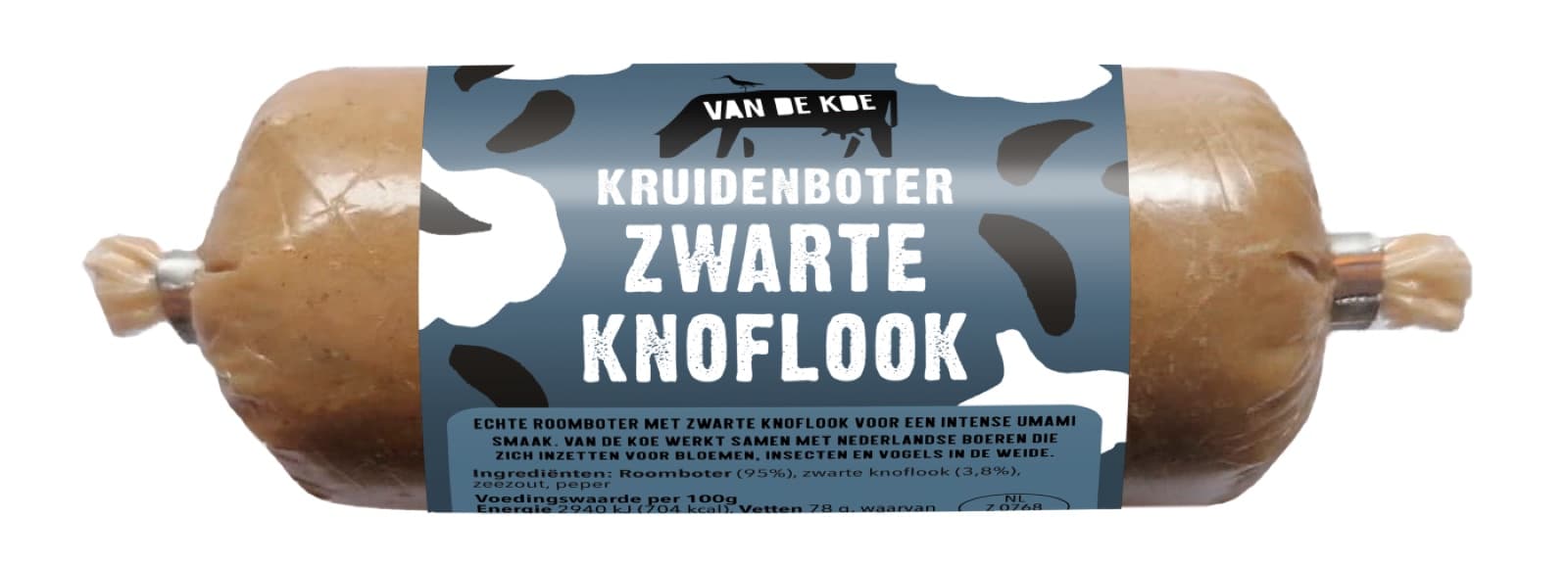 Boter rol zwarte knoflook 500g - Van de Koe, Huizen